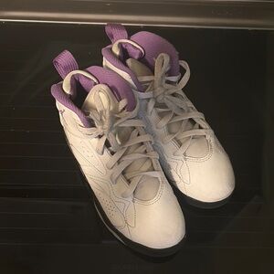 Jordan White and Lavender Sneakers